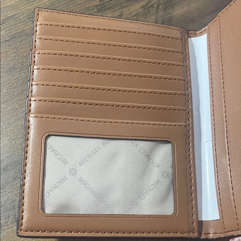 New Michael Kors Signature Brown Passport Cover and Card Holder